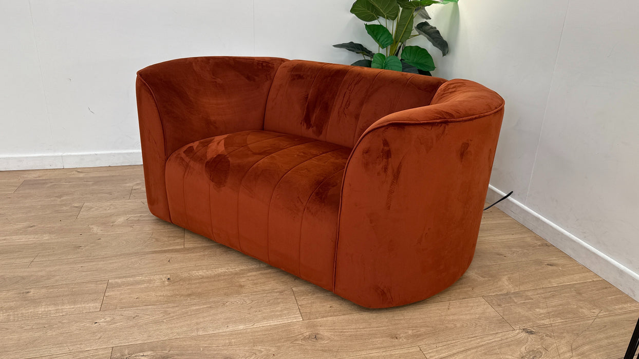 Sofology The Fitzrovia Fabric Loveseat in Matt Velvet Rust Mix Without Trim