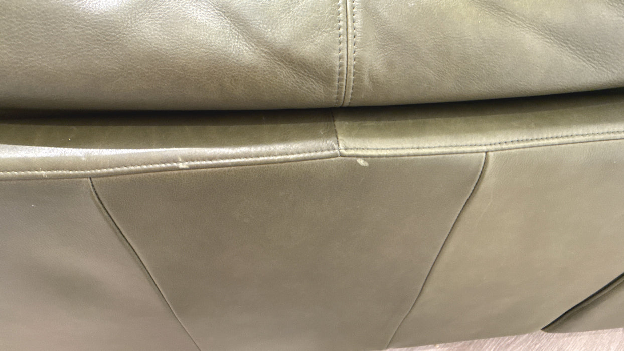 Sofology Adler Leather 4 Seater Asymmetric in Relaxed Soft Olive