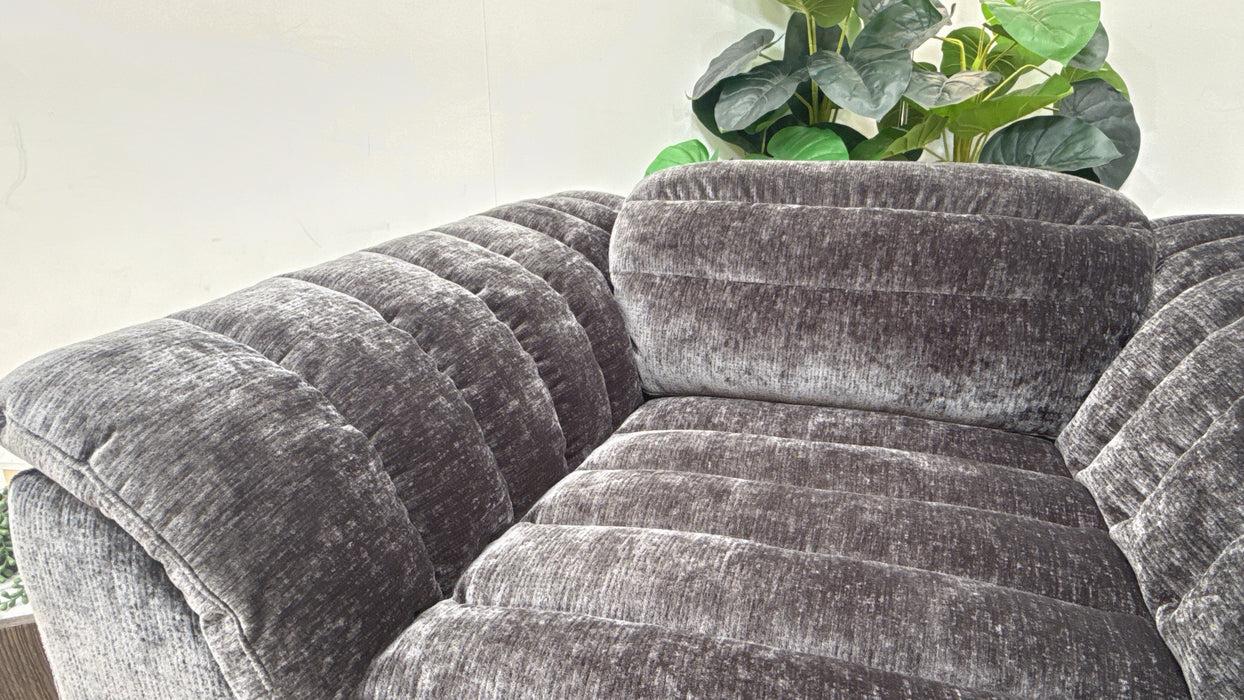 Sofology Olson Fabric Chair Power Recliner in Luxury Textured Chenille Anthracite