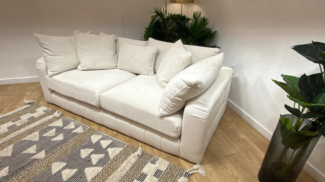 Sofology Westwood Fabric 3 Seater No Trim in Soft Boucle Ecru All Over