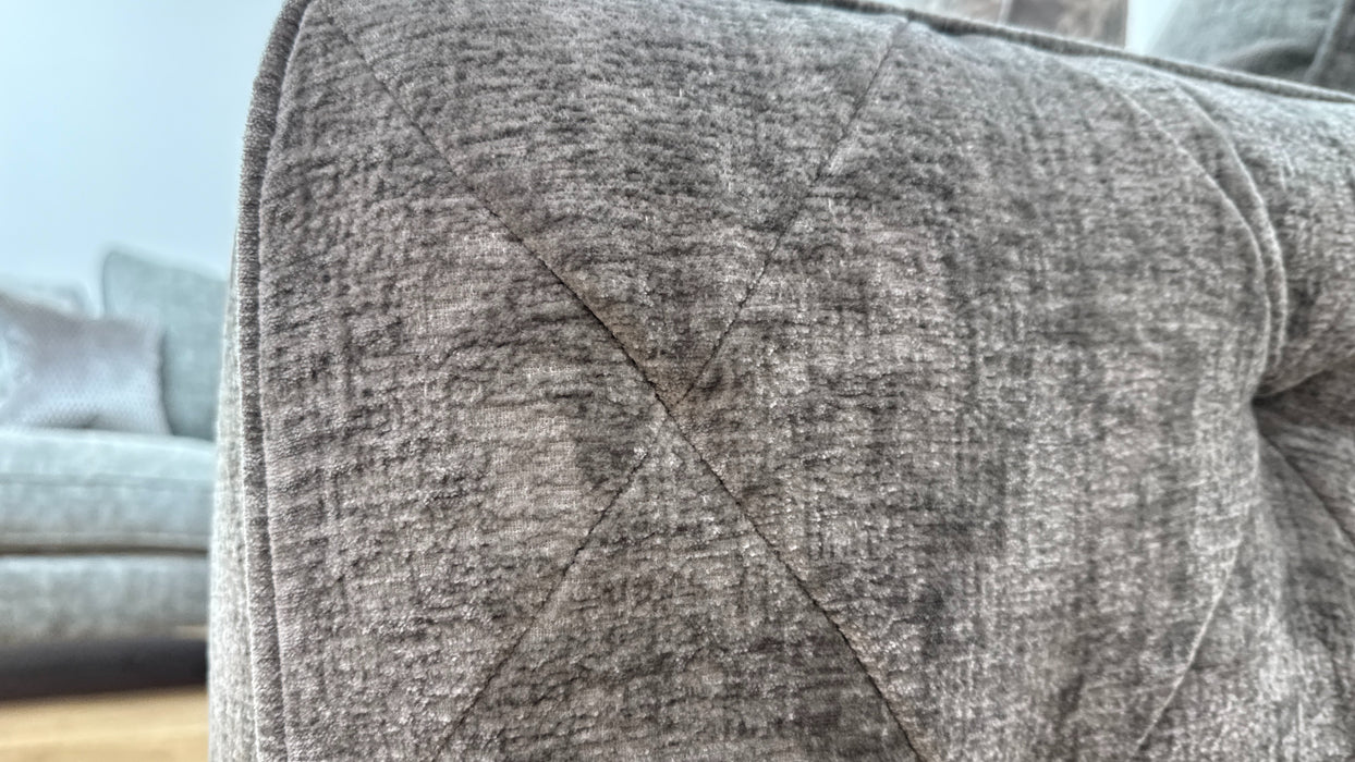 Sofology Rococo Fabric 1.5 Corner 3 Pillow Back in Verbier Grey Mix