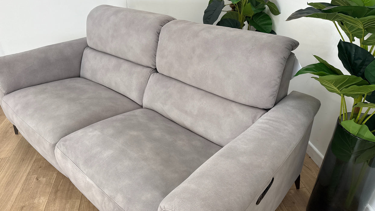 Sofology Illinois Fabric 3 Seater Power Recliner/Headrest in Lifestyle Mottled Marble