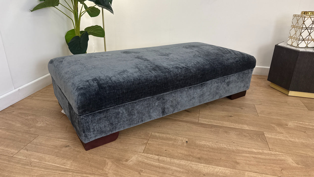 Sofology The Valentina Fabric Footstool in Chenille Charcoal