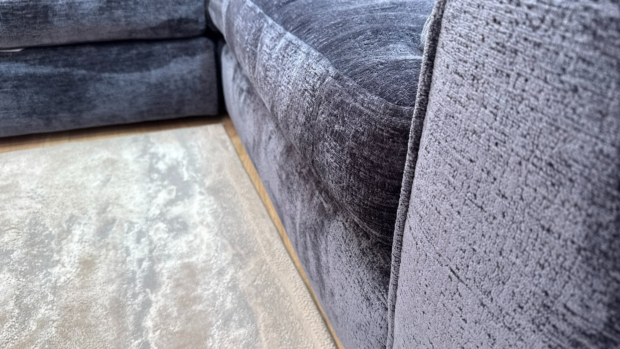 Sofology Bellagio Fabric 1 Corner 3 Reversible Feather Flex Interior in Chunky Luxe Chenille Ink Mix