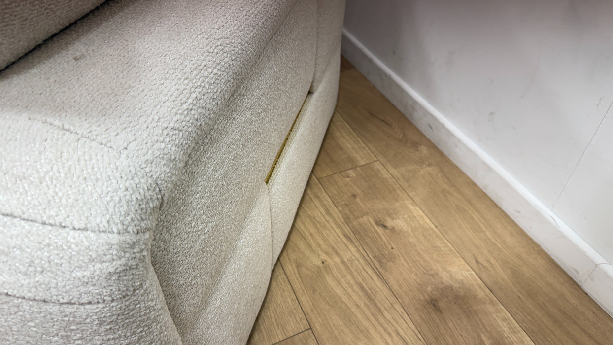 Sofology Westwood Fabric 2 Seater Gold Trim in Soft Boucle Ecru Mix
