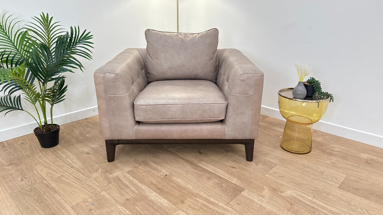 Topham 1 Seater - Leather Chair - Taupe