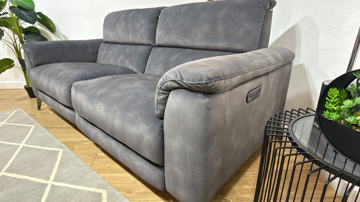 Sofology The Illinois 3 Seater Fabric Recliner Sofa in Lifestyle Mottled Charcoal