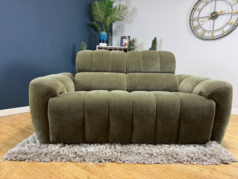 Nobu 2 Seater Fabric Olive Green (WA2)