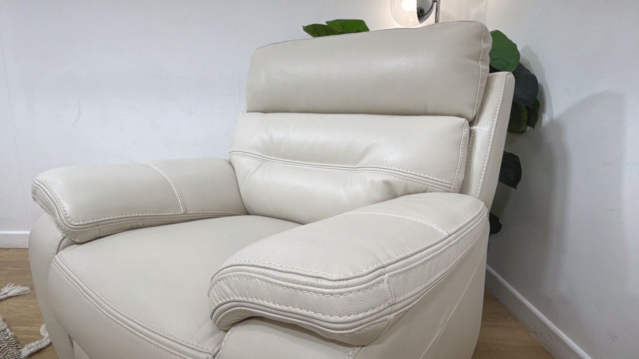 DFS The View Leather Power Recliner in Ivory
