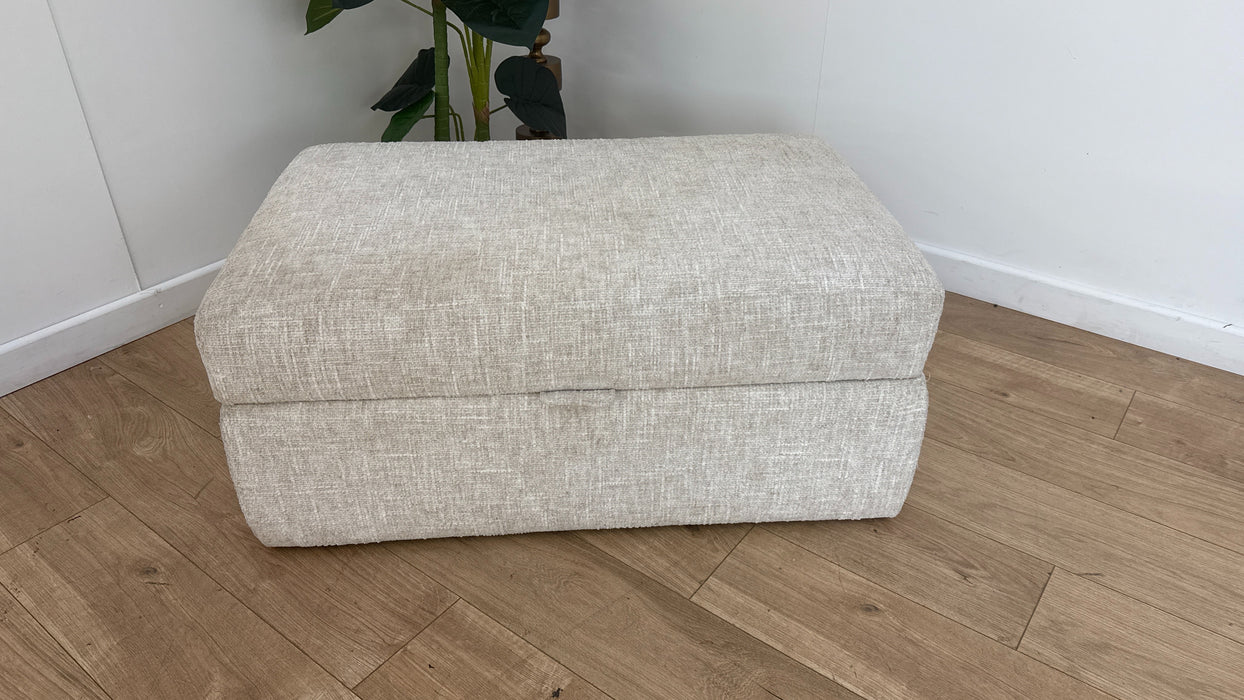 Sofology Cove Fabric Large Storage Footstool in Artisan Chenille Ecru