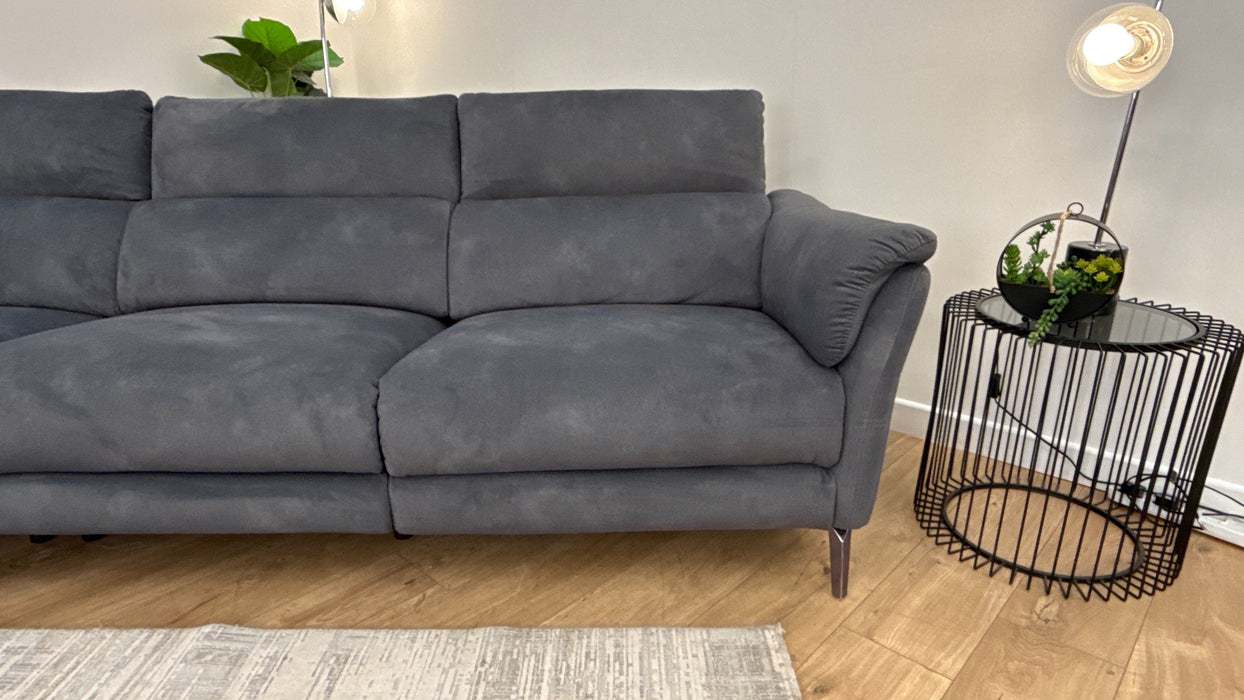 Sofology The Missouri 4 Seater Recliner Chaise in Lifestyle Flecked Fabric Charcoal