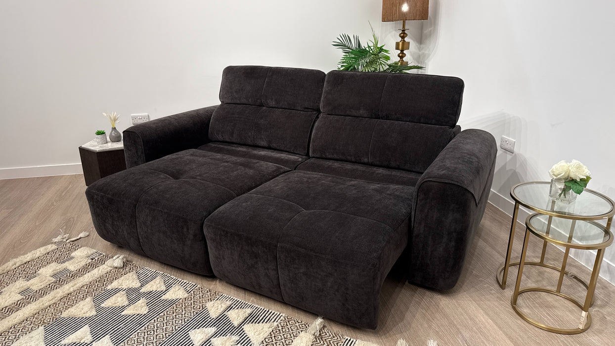 Sofology Riviera Fabric 2 Seater Motion Chaise in Relaxed Chenille Raisin