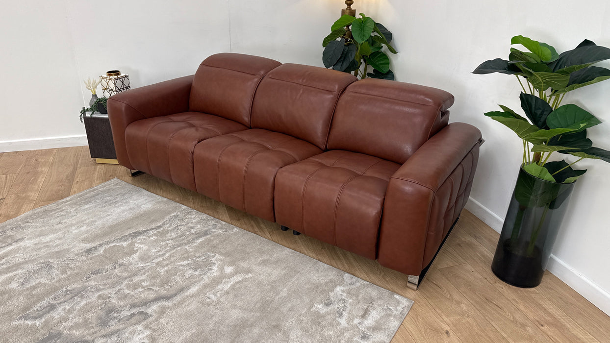 Sofology Marvella Leather 3 Seater in Trusty Sheen Butterscotch