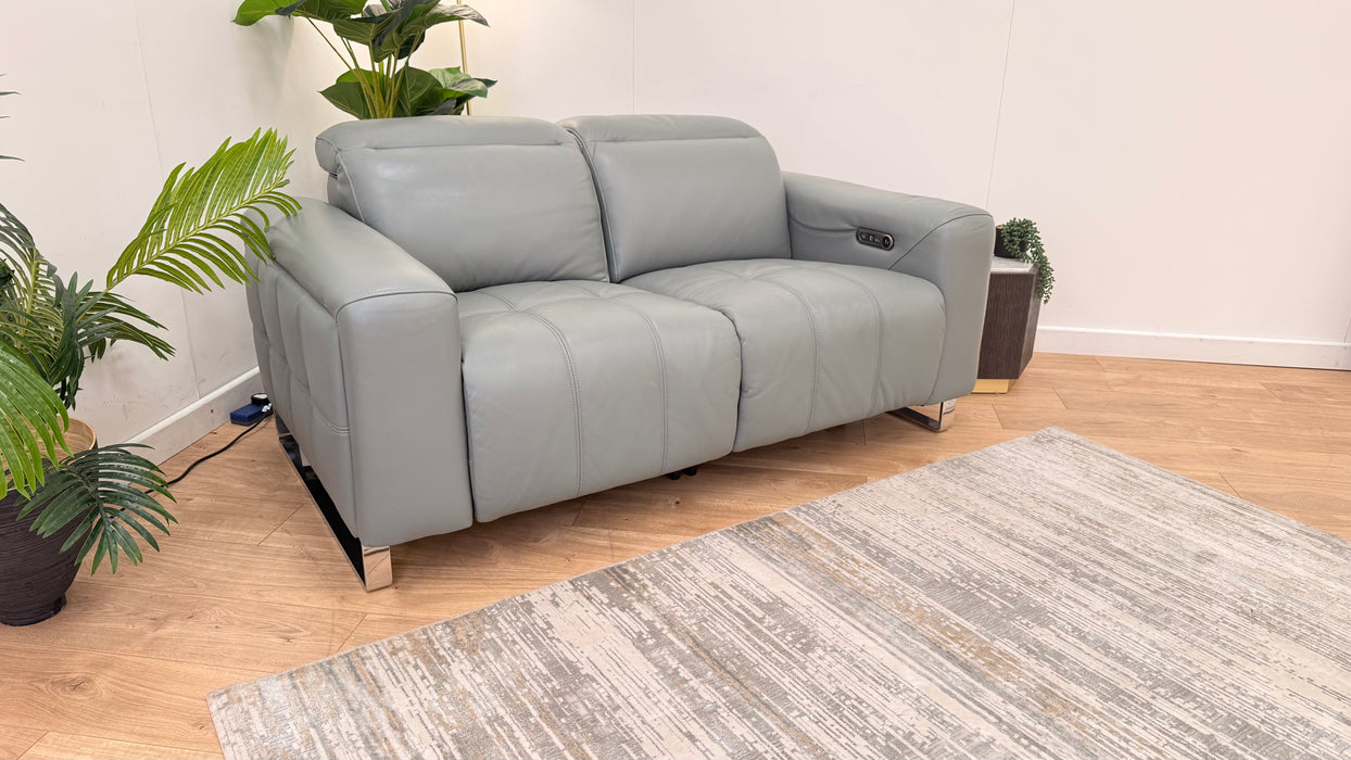 Sofology Marvella Leather Recliner 2 Seater in Granite Teal