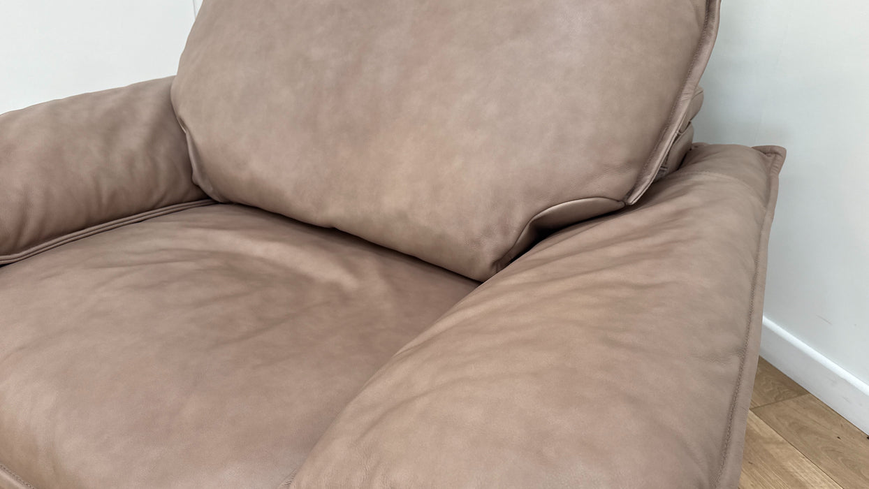 Sofology Embrace Recliner Loveseat Chair in Trusty Matt Leather Taupe
