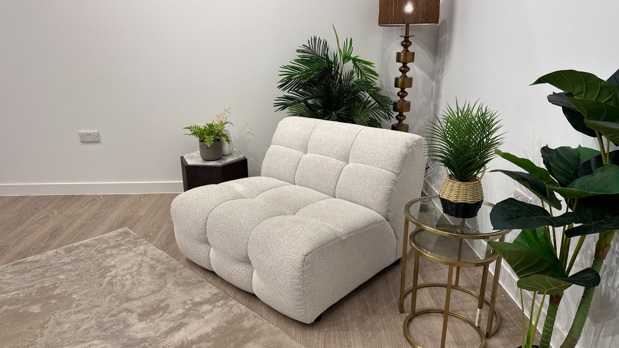 Sofology Lunar Armless Chair In Woven Boucle Moonstone