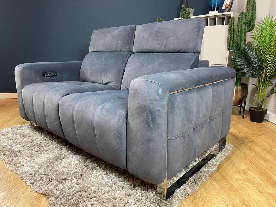 Marvella Fabric 2 Seater - Lifestyle Flecked Fabric Charcoal - Power Headrest and Power Recliner (WA2)