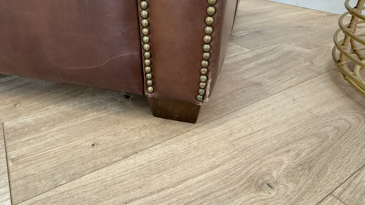 traditional studded chair - leather