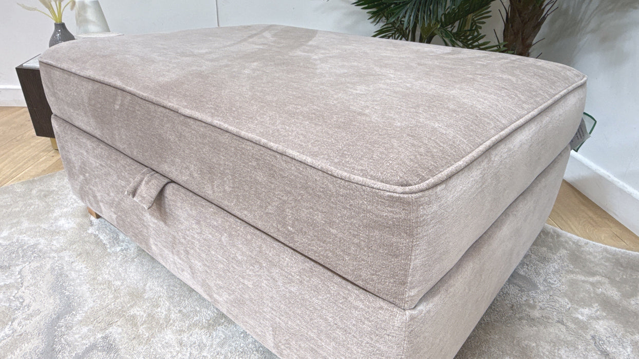 Sofology Remy Fabric Large Storage Footstool in  Soft Chenille Wicker All Over