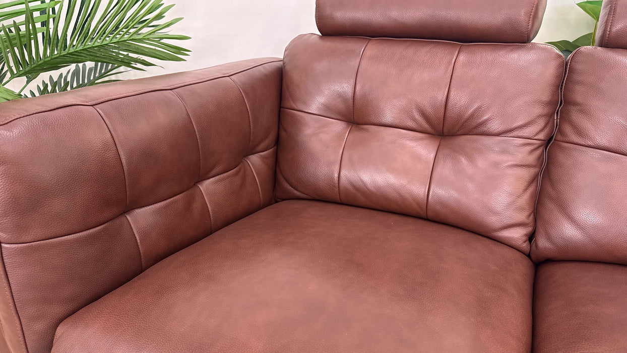Sofology Muse Leathe 3 Seater in Chestnut