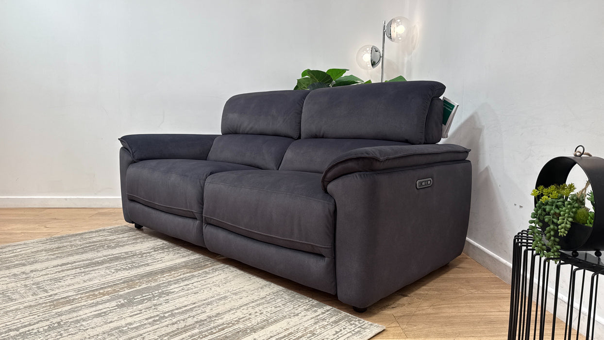 Sofology Hugo Fabric 2.5 Seater Power Recliner/Headrest in Lifestyle Flecked Anthracite