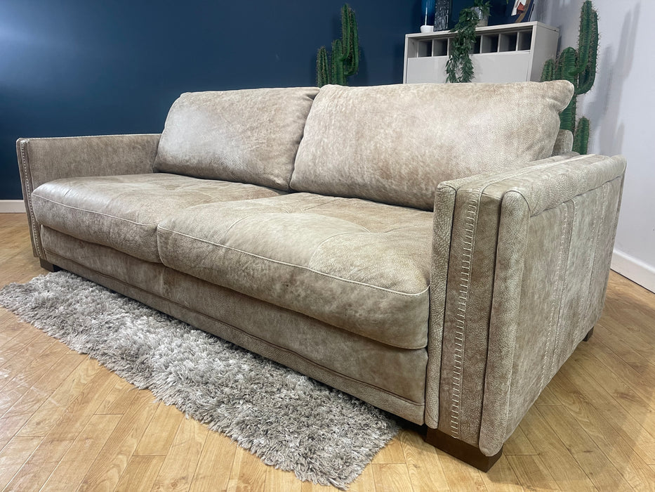 Huntsman 3 Seater Sofa Utah Blonde Leather (WA2)