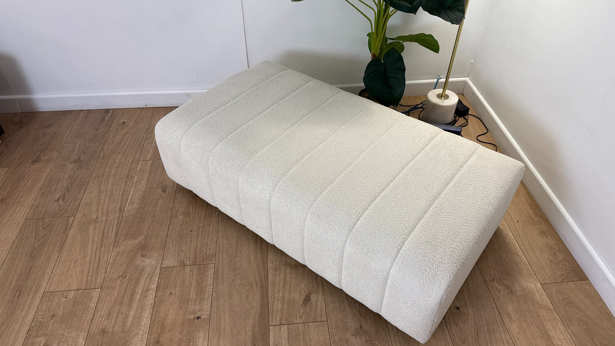 Sofology Marble Arch Bench Footstool in Cosy Boucle Plain Ecru