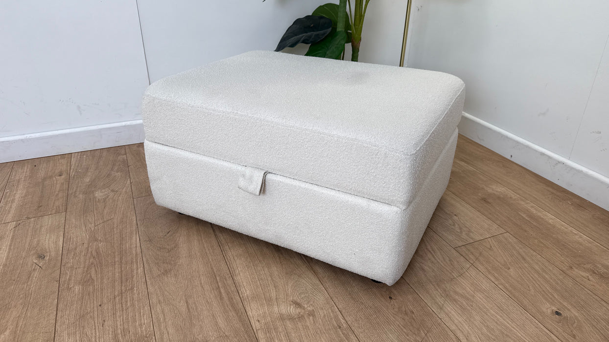 DFS The Lexia Fabric Footstool in Calix Boucle Ivory