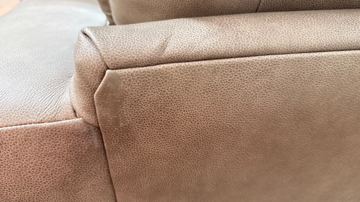 Sofology Artisan Leather 3 Seater in Relaxed Natural Grain Taupe/Natural Mix