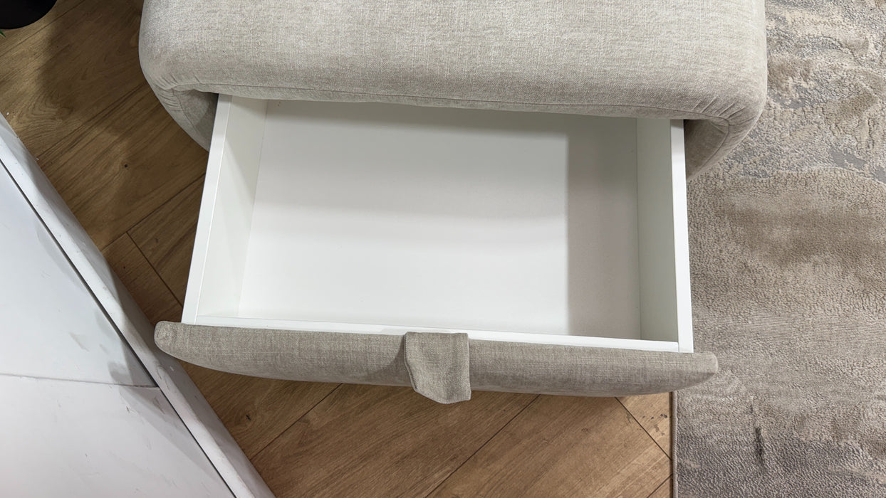 Sofology Waldorf Fabric Storage Footstool in Soft Chenille Linen