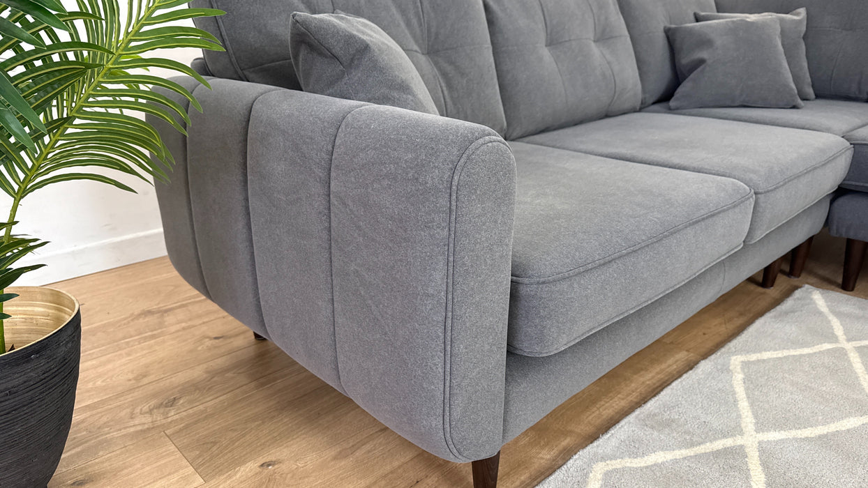 Islington 2 Corner 2 - Fabric Sofa - Nordic Grey All Over