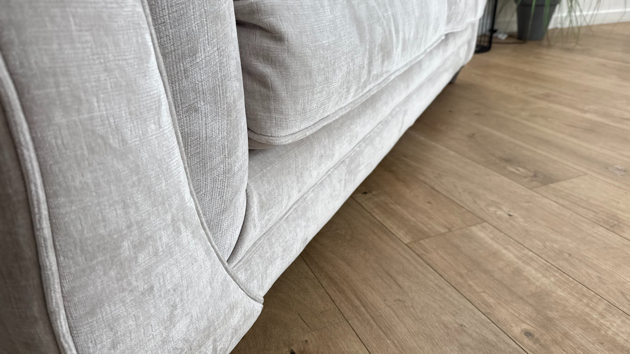 Sofology Highgrove Fabric 3 Seater Pillow Back Feather Flex Seats in Luxe Chenille Oyster Mix