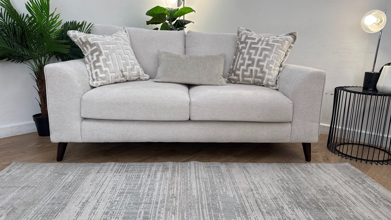 Sofology Mayfair Fabric 2 Seater in Linen Look Chenille Mist/Pearl Mix