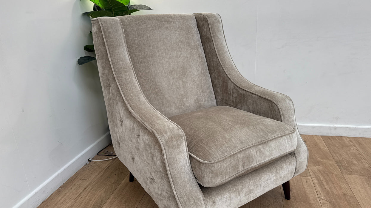 Sofology The Valentina Fabric Accent Chair Foam/Fibre Seat in Luxury Chenille Linen