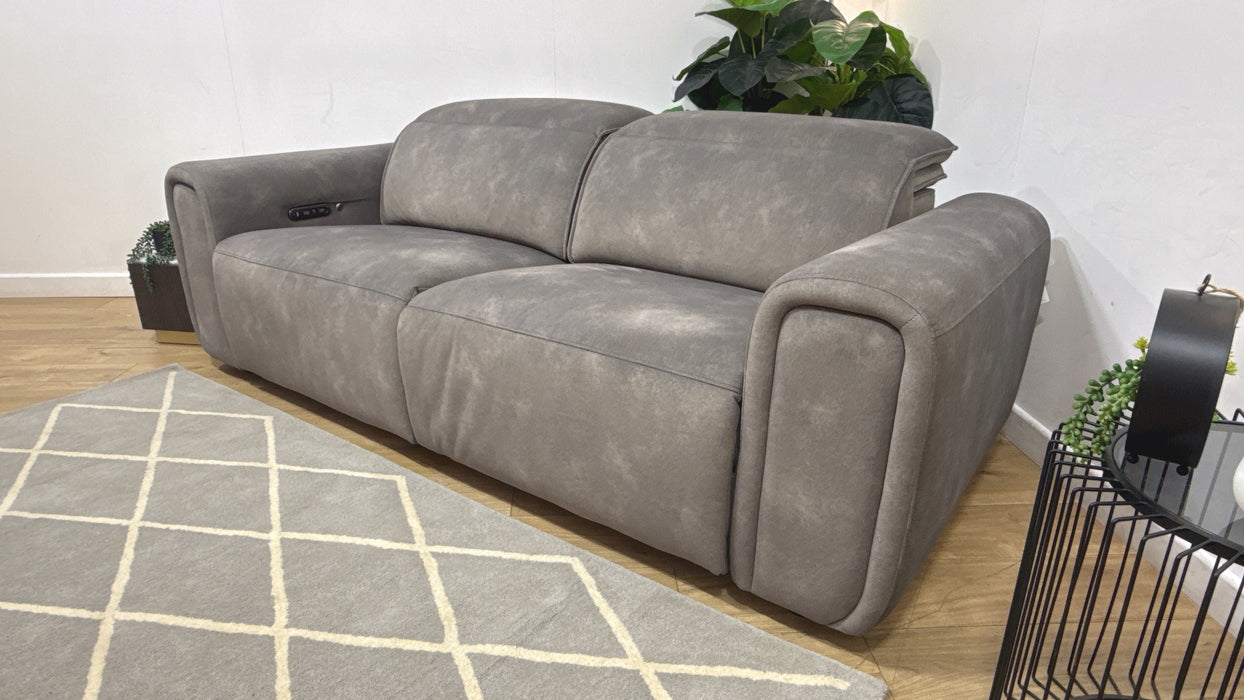 Sofology Premiere Fabric 2.5 Seater Power Recliner/Headrest Heated Seats in Lifestyle Flecked Mocha