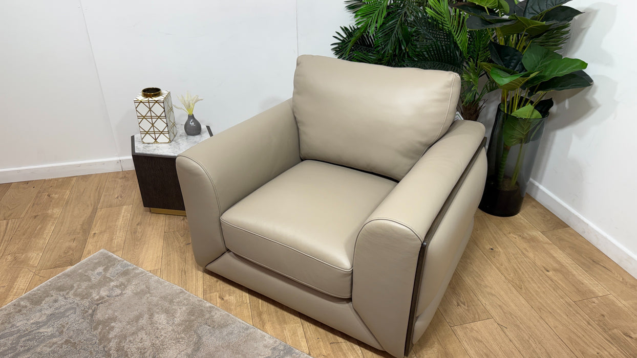 Sofology Rowen Leather Chair in Trusty Embossed Stone
