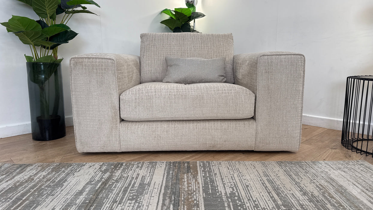 Sofology Ascot Fabric Loveseat in Texture Chenille Natural Mix