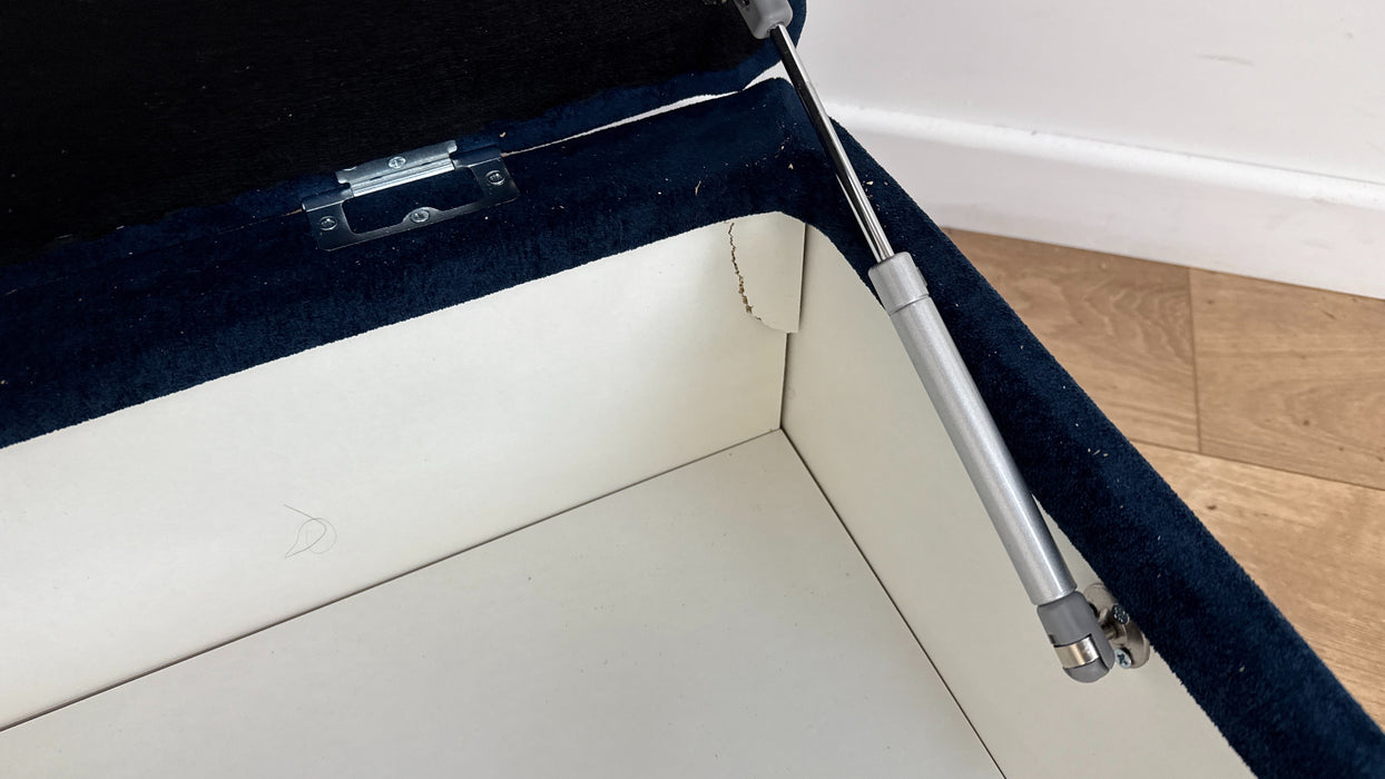 Sofology Ascot Fabric Storage Footstool in Soft Sherpa Navy