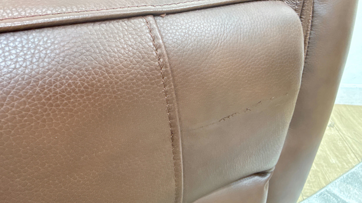 Sofology Bradie Leather 2 Seater Power Recliner/Headrest in Trusty Embossed Chestnut