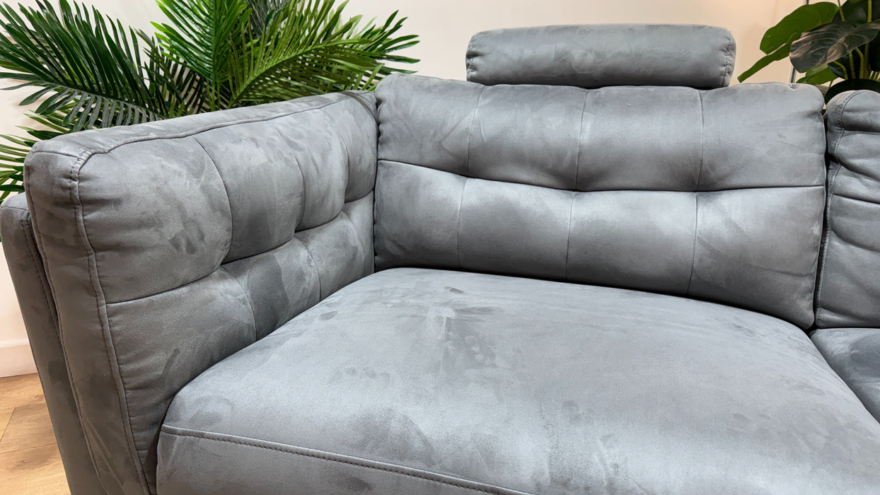 Sofology Muse Fabric 2.5 Seater Power Recliner Supportive Headrest in Lifestyle Plush Lead Grey