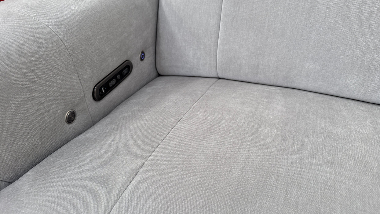 Sofology Lumiere Fabric Recliner 3 Corner Console 3 in Stone