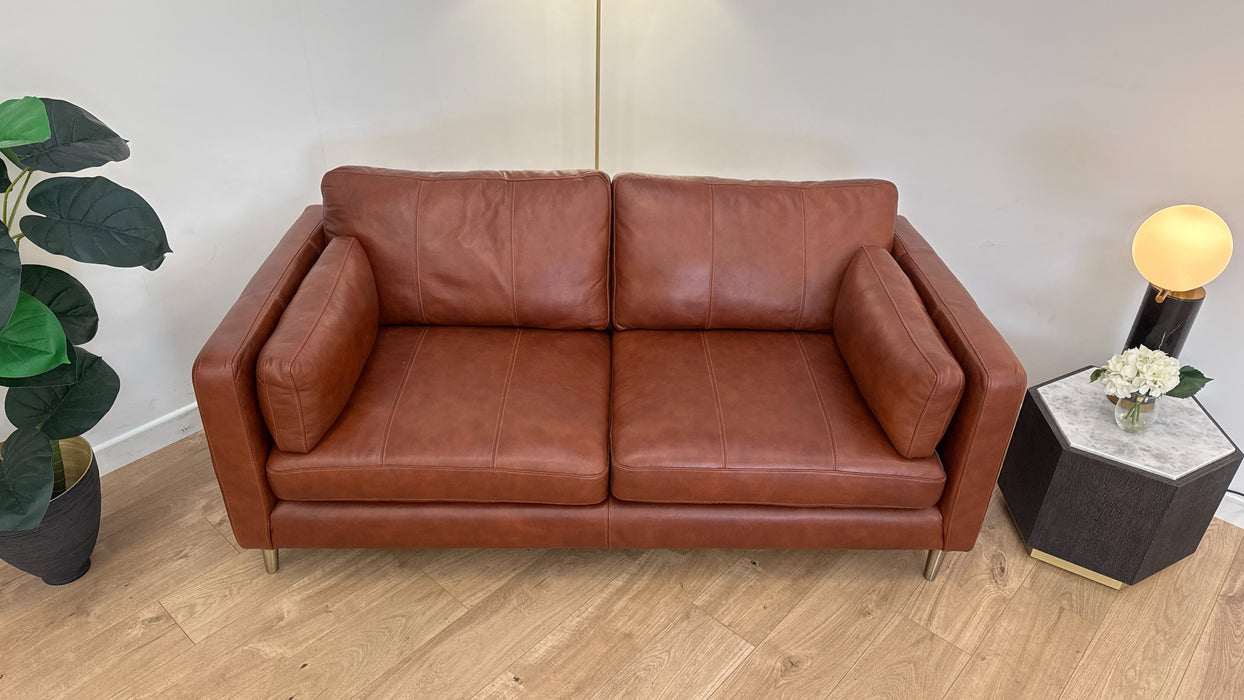 Marl 3 Seater Leather Sofa