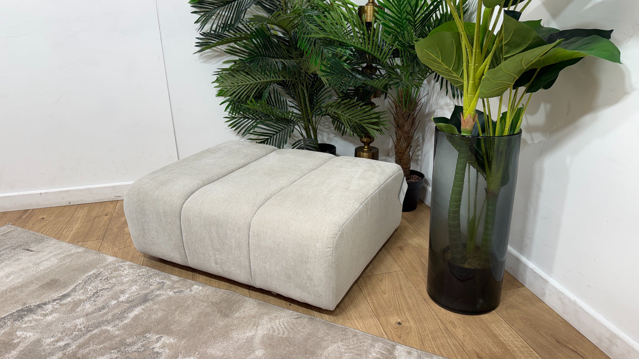 Sofology Waldorf Fabric Storage Footstool in Soft Chenille Linen