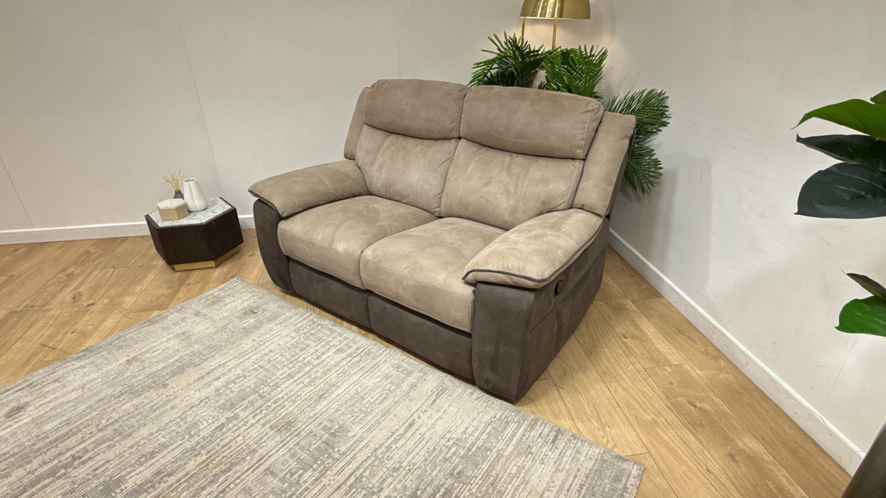 DFS Ryder 2 Seater Manual Recliner In Stone- Pepper