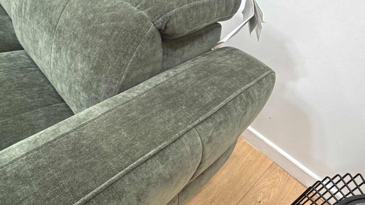 Sofology Jax Fabric Chaise 1.5 Corner 3 Power Recliner/Headrest with Storage in Relaxed Chenille Pine