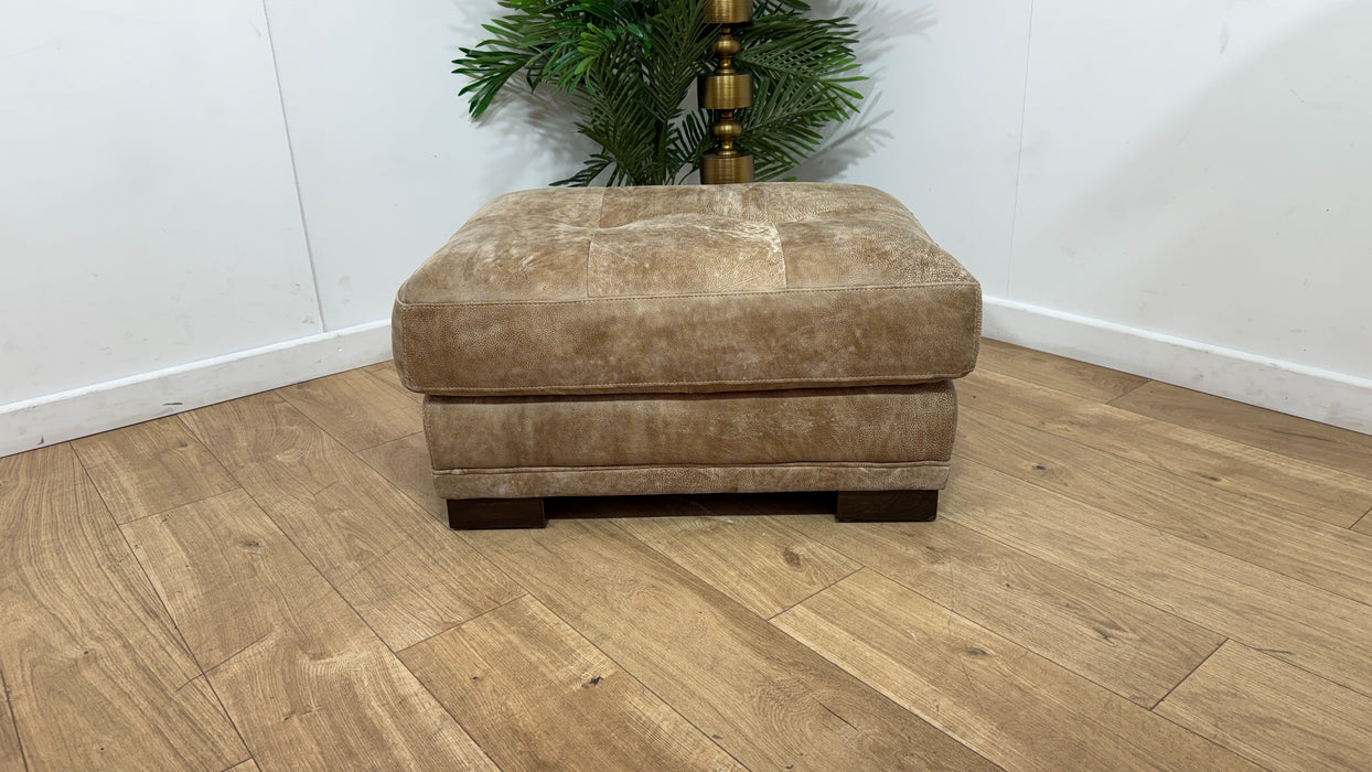 Sofology Huntsman Leather Footstool in Utah Blonde
