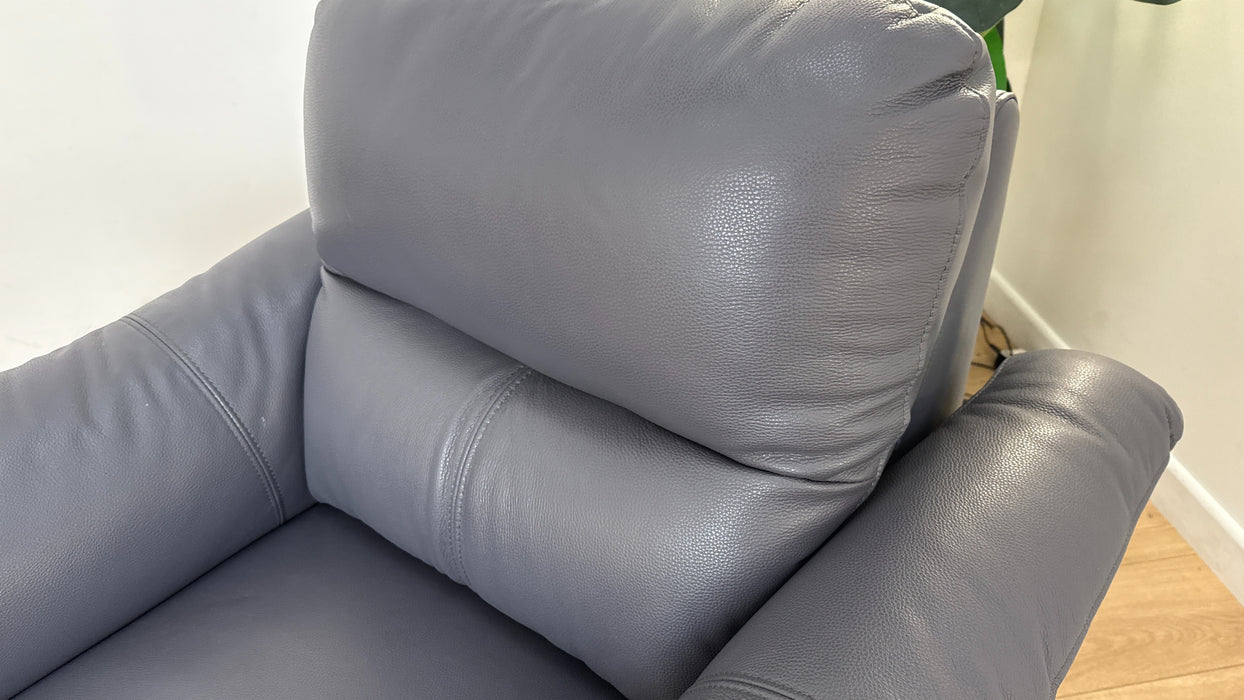 DFS Falcon Leather Recliner Chair in Blue