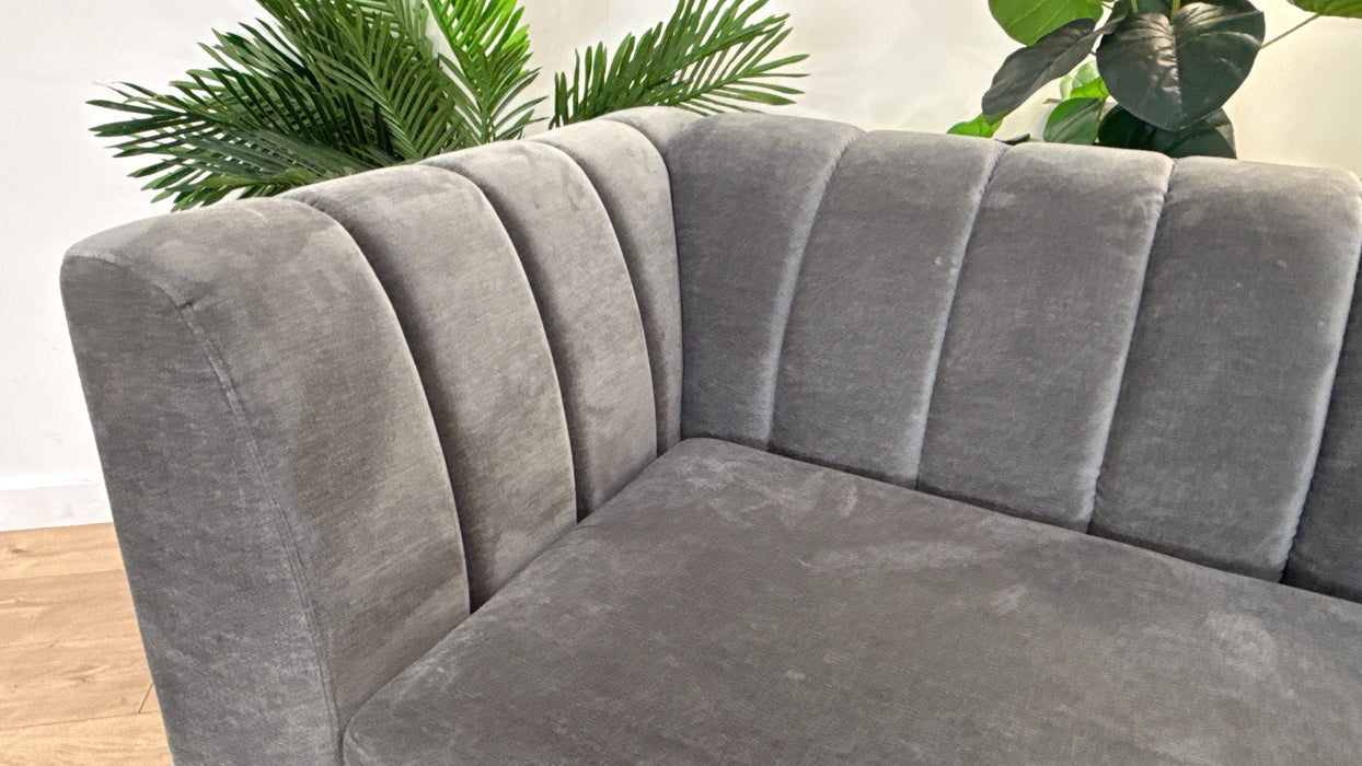 Sofology Downtown Fabric Loveseat in Soft Chenille Slate