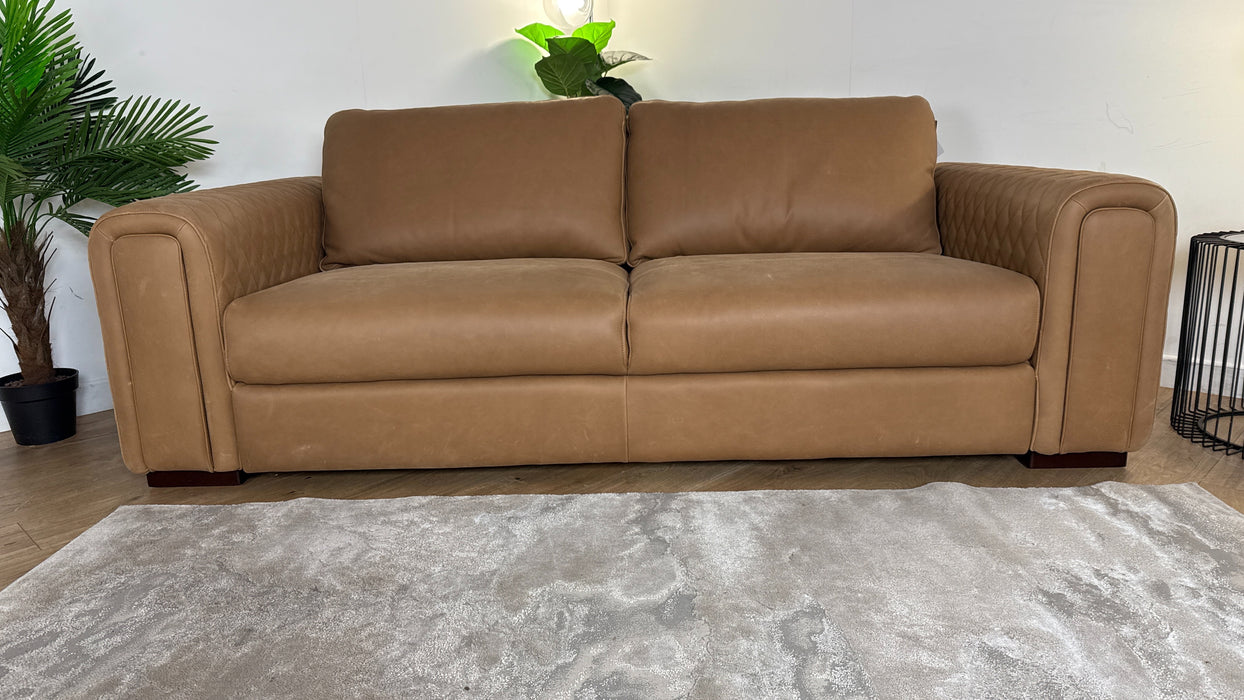 Sofology The Firenze 3 Seater Leather Sofa in Character Vintage Tan
