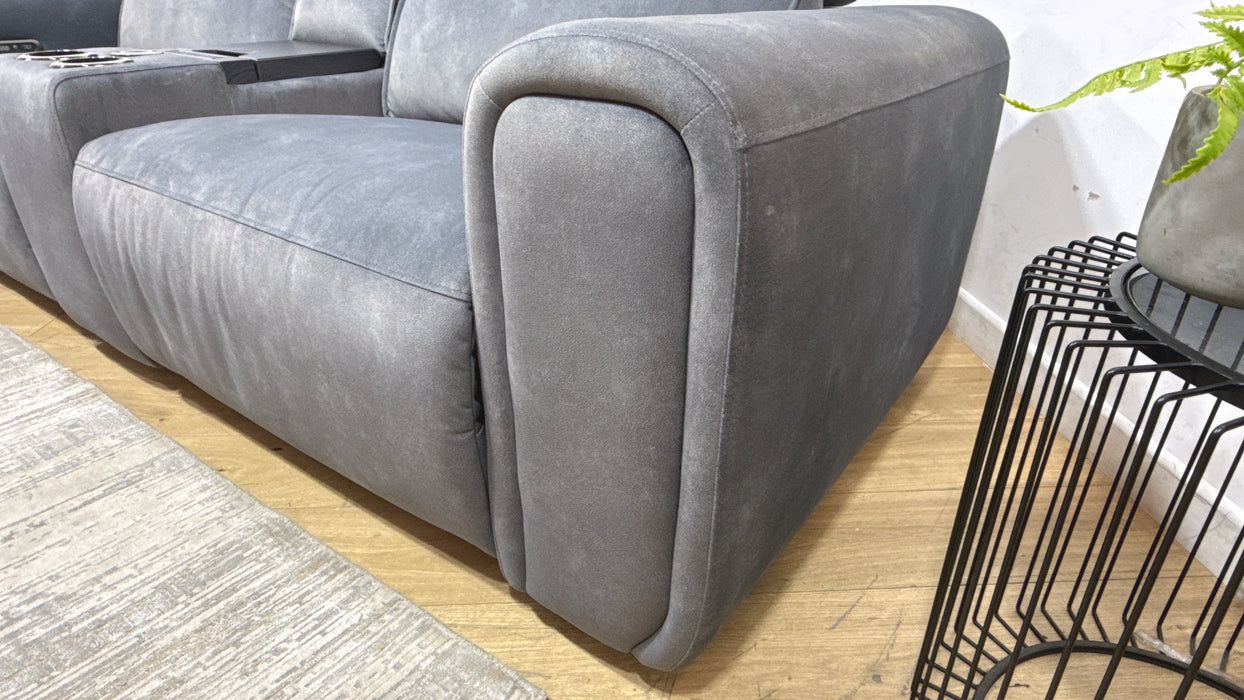 Sofology Premiere Fabric 2.5 Seater Smart Console Power Recliner/Headrest in Lifestyle Flecked Charcoal